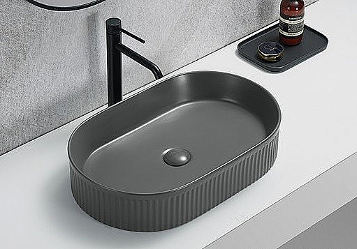 Раковина CeramaLux 57 9027MDH темно-серая матовая купить в интернет-магазине Sanbest