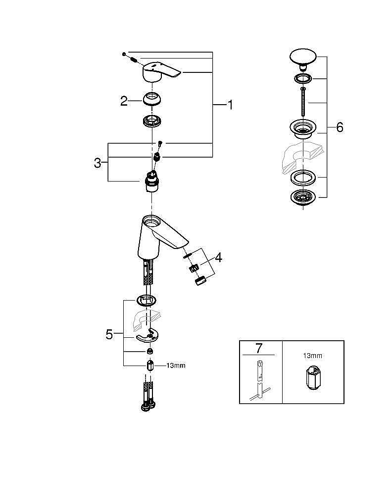 Смеситель для раковины GROHE Eurosmart 23968003 хром купить в интернет-магазине сантехники Sanbest