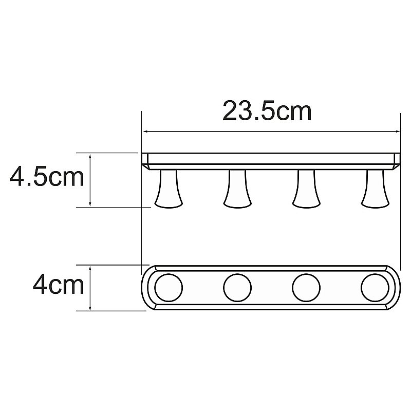 Планка с 4-мя крючками WasserKraft K-1074WHITE купить в интернет-магазине сантехники Sanbest