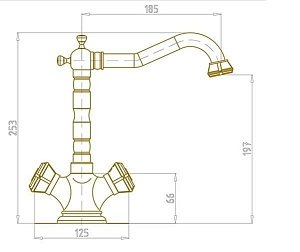 Смеситель для раковины Bronze De Luxe ROYAL 10105 купить в интернет-магазине сантехники Sanbest