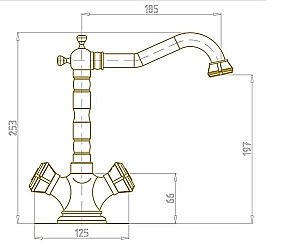 Смеситель для раковины Bronze De Luxe ROYAL 10105 купить в интернет-магазине сантехники Sanbest