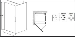 Душевая дверь Jacob Delafon CONTRA E22T91-GA 90 купить в интернет-магазине Sanbest
