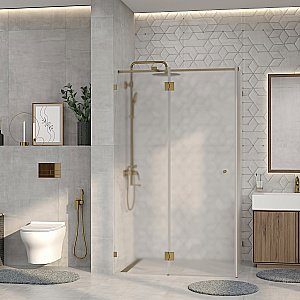 Душевой уголок WasserKRAFT Ems 76H 120х90 профиль золото глянцевое/стекло матовое купить в интернет-магазине Sanbest