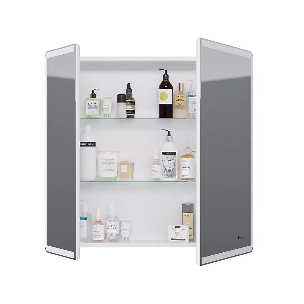 Шкаф зеркальный c LED-подсветкой Dreja POINT 80x90 белый купить в интернет-магазине сантехники Sanbest