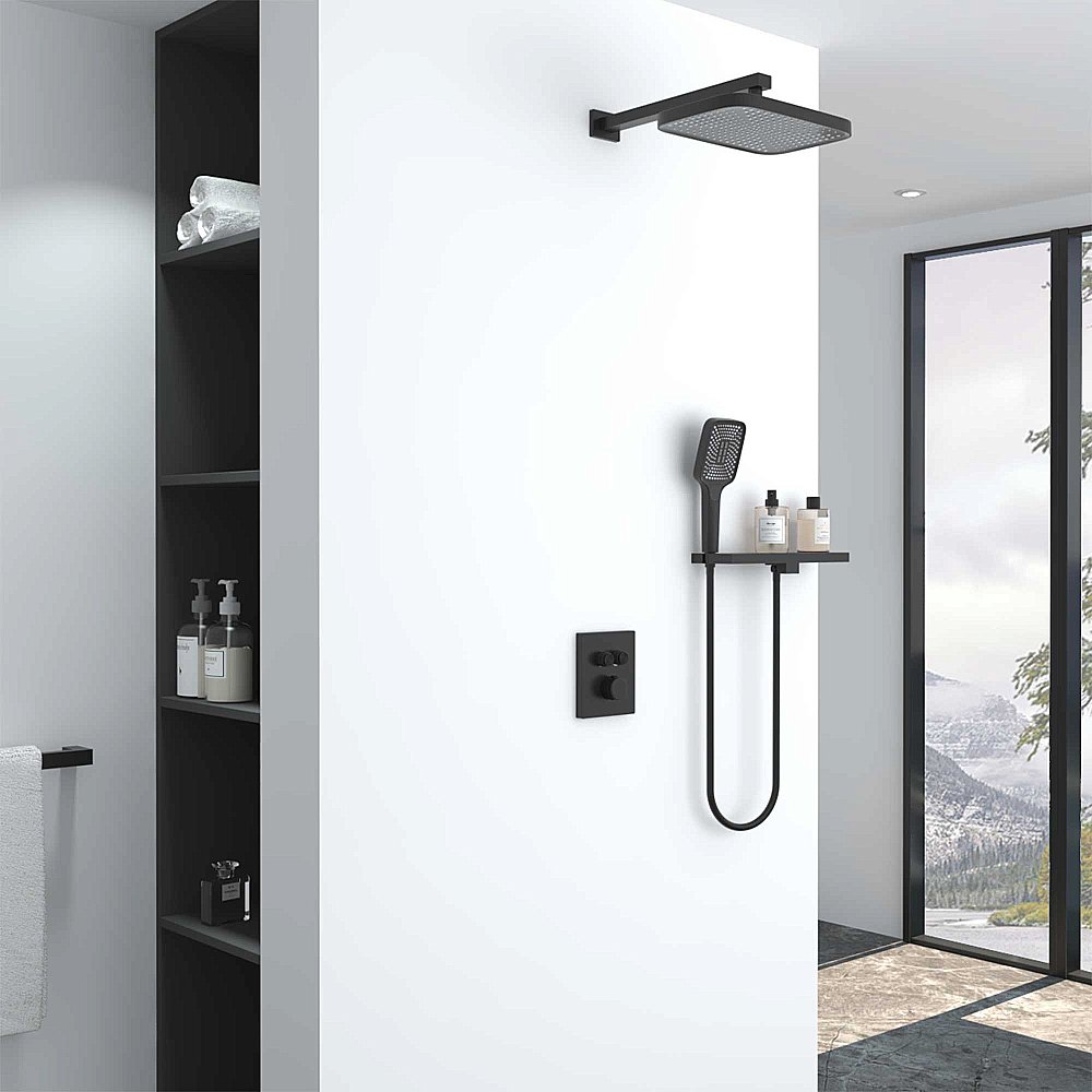 Душевая система Vincea VSFW-321MT1RMB черная матовая купить в интернет-магазине сантехники Sanbest