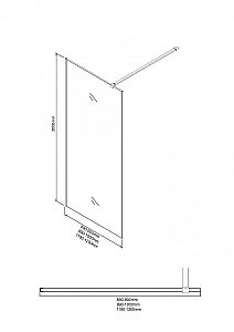 Душевая перегородка Niagara Nova 100 NG-781-10BLACK профиль черный матовый/стекло эффект битого стекла купить в интернет-магазине Sanbest