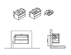 Тумба с раковиной Vincea Luka 80 натуральное дерево для ванной в интернет-магазине Sanbest