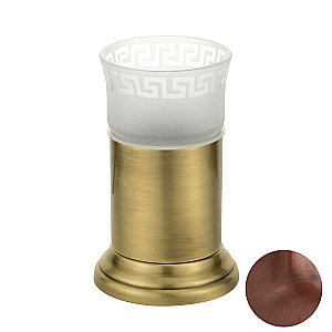 Стакан настольный Migliore Mirella матовое стекло с декором/медь купить в интернет-магазине сантехники Sanbest