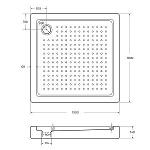 Душевой поддон Cezares TRAY-A-A 100х100 без сифона купить в интернет-магазине Sanbest