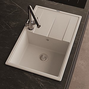 Кухонная мойка Abber Quarz 78х51 AQ2904W белая матовая купить в интернет-магазине сантехники Sanbest