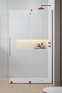 Душевое ограждение Radaway Furo Brushed Copper Walk-in 160 10106838-93-01 стекло прозрачное/профиль брашированная медь купить в интернет-магазине Sanbest