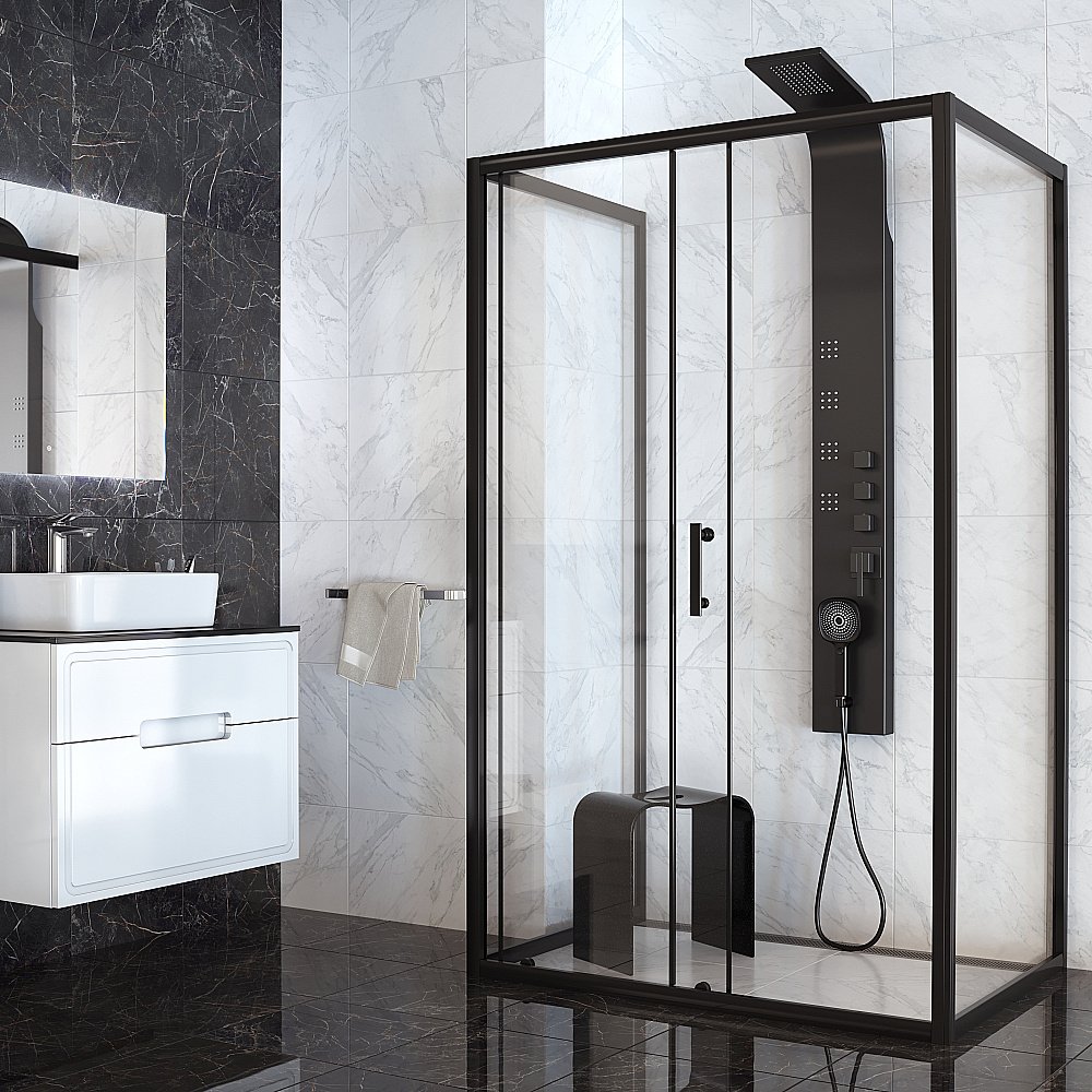 Душевая панель Taliente TA-G-A01Bb черная купить в интернет-магазине сантехники Sanbest