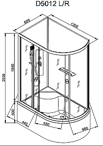 Душевая кабина AvaCan D Серия D5012 N 120х80 без крыши купить в интернет-магазине Sanbest