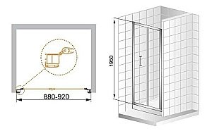 Душевая дверь Cezares ANIMA-BS-90-P-Cr стекло текстурное/профиль хром купить в интернет-магазине Sanbest