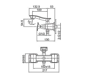 Смеситель для ванны WONZON & WOGHAND SHAKESPEARE, Темное золото (WW-653101-DG) купить в интернет-магазине сантехники Sanbest