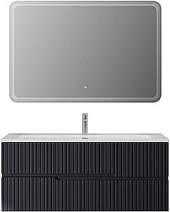 Тумба с раковиной Cezares DUET-N 120 DUET-N-1200-2C-SO-GR-P графит для ванной в интернет-магазине Sanbest