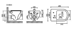 Унитаз подвесной Ceramica Nova Modena CN6063MC безободковый, с крышкой микролифт, капучино матовый купить в интернет-магазине Sanbest