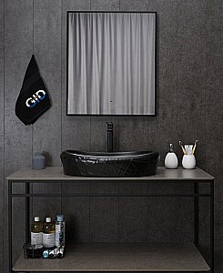 Раковина накладная Gid Creativo 60 Bm777 53357 черная матовая купить в интернет-магазине Sanbest