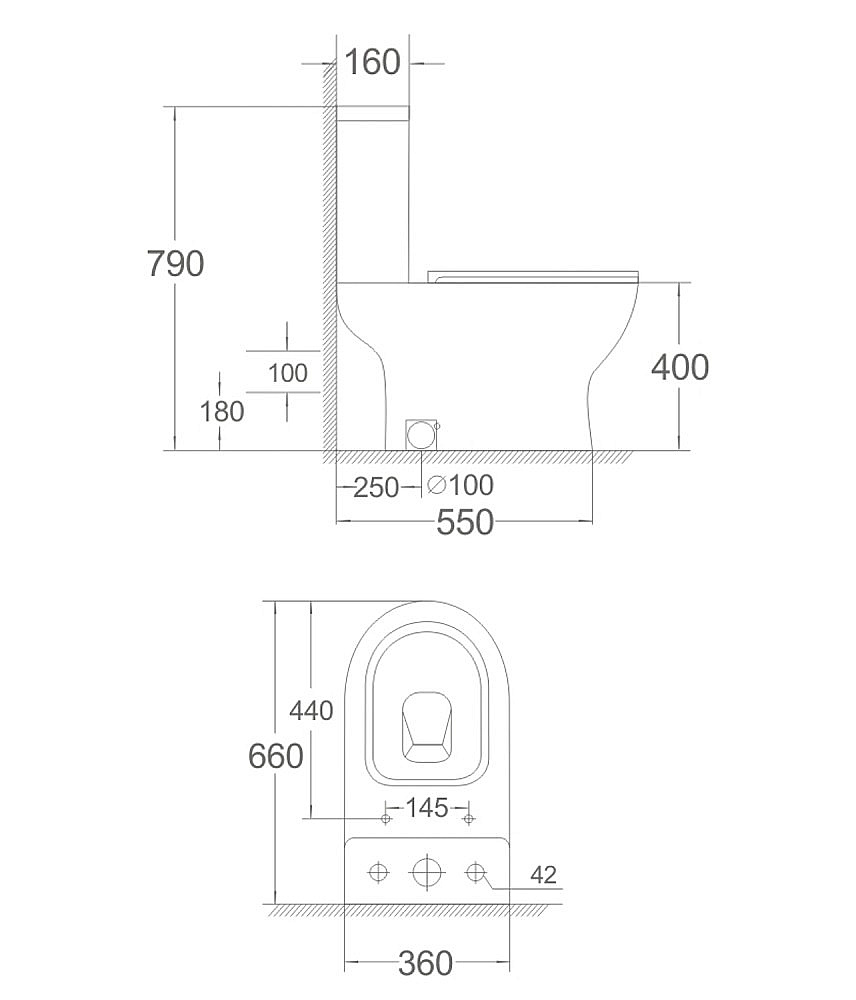 Унитаз напольный Agger AT13000 с бачком, белый купить в интернет-магазине Sanbest