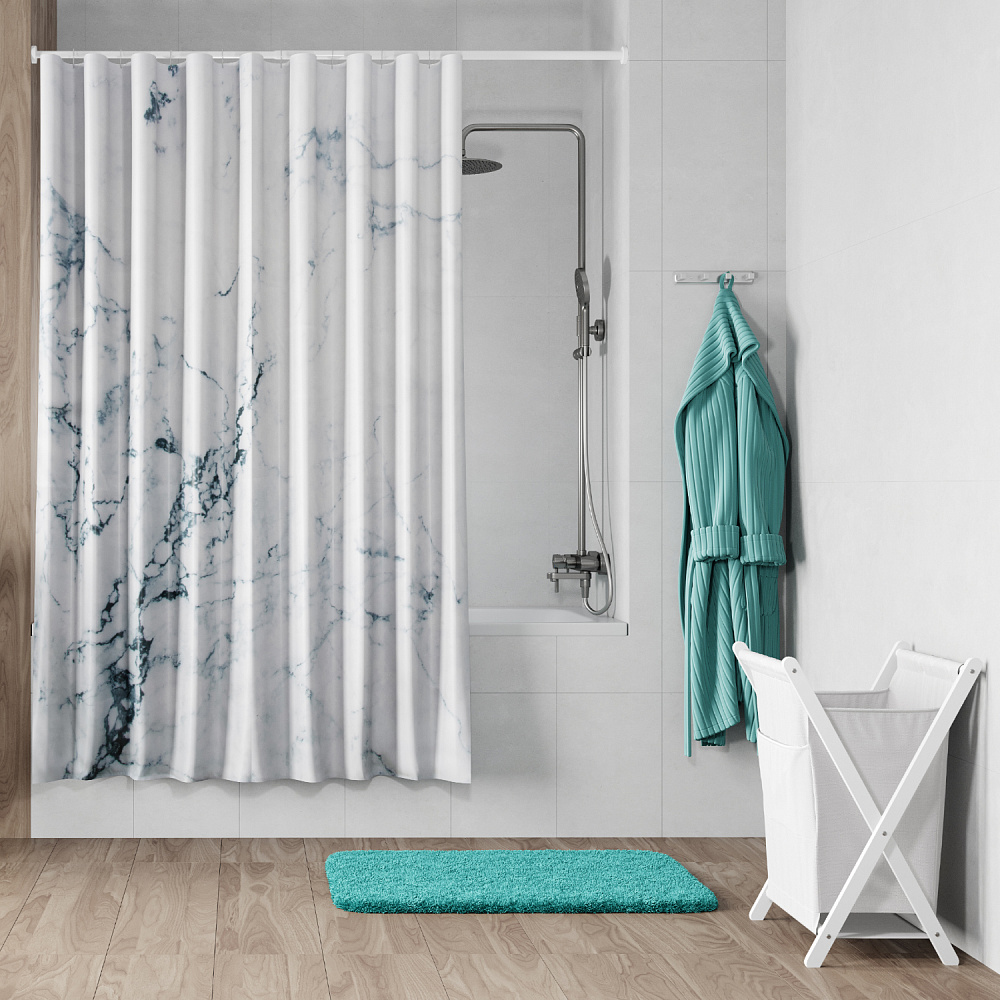 Текстильная шторка для ванны WasserKRAFT Aland SC-85102 купить в интернет-магазине сантехники Sanbest