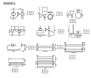 Двойной полотенцедержатель ART&MAX BOHEMIA AM-E-4248-Cr хром купить в интернет-магазине сантехники Sanbest