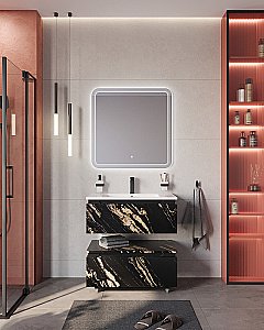 Нижняя тумба Cezares SLIDER-800-1C-PI-NF-P черный фьюжн для ванной в интернет-магазине сантехники Sanbest