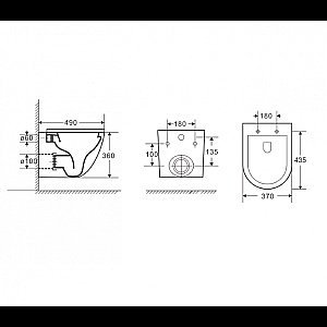 Унитаз подвесной с инсталляцией D&K Matrix DS1392501 черный матовый/кнопка черная матовая, безободковый, с крышкой микролифт купить в интернет-магазине Sanbest