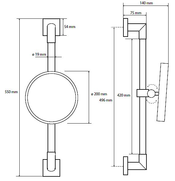Косметическое зеркало на стойке Bemeta Beta 132201172 20 купить в интернет-магазине сантехники Sanbest