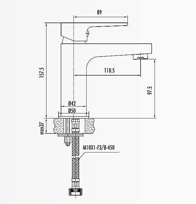 Смеситель для раковины Creavit SHARP SR1500K купить в интернет-магазине сантехники Sanbest