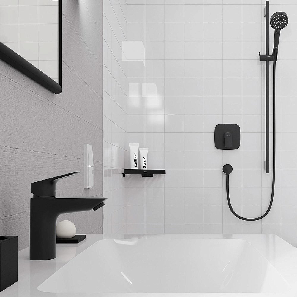 Смеситель для раковины Hansgrohe Logis 71107670 черный матовый купить в интернет-магазине сантехники Sanbest