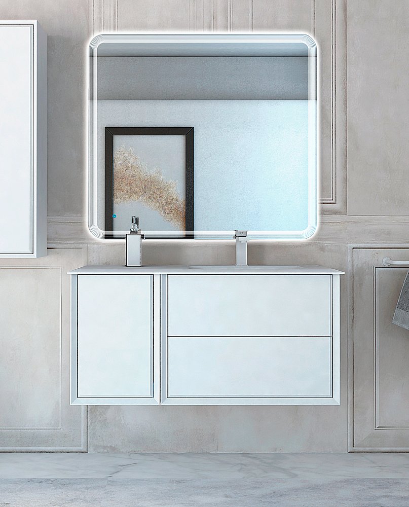 Тумба с раковиной Cezares BELLAGIO 100 Bianco Opaco для ванной в интернет-магазине Sanbest