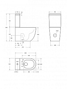 Унитаз напольный CEZARES STYLUS-TOR CZR-538-CP-TOR/SC безободковый, смыв торнадо, с бачком, с крышкой микролифт, белый купить в интернет-магазине Sanbest