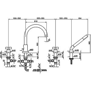 Смеситель для ванны Cisal BARCELONA BA00026021 хром купить в интернет-магазине сантехники Sanbest