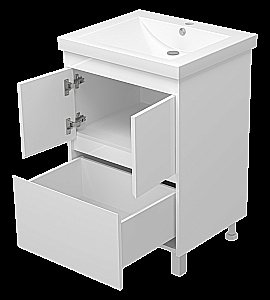 Тумба с раковиной Misty Алиса - 58 Э-Али01058-0112Я белая для ванной в интернет-магазине Sanbest