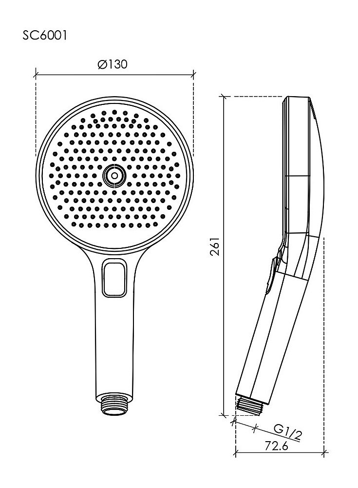 Душевая лейка Sancos Nok round SC6001MB черная матовая купить в интернет-магазине сантехники Sanbest