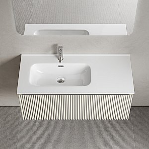 Тумба с раковиной Sancos Snob R 1.0 SNR1.0100LCE/SNR1.0100RCE Beige Soft для ванной в интернет-магазине Sanbest