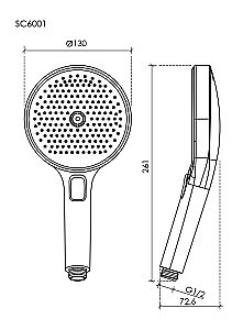 Душевая лейка Sancos Nok round SC6001MB черная матовая купить в интернет-магазине сантехники Sanbest