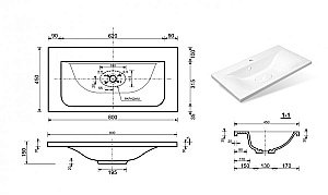 Тумба с раковиной Эстет Bali 80 белая для ванной в интернет-магазине Sanbest
