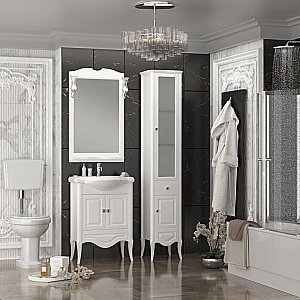 Тумба с раковиной Опадирис Брунелла 65 белая матовая для ванной в интернет-магазине Sanbest