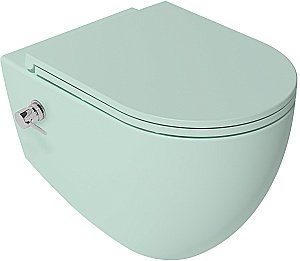 Унитаз подвесной с функцией биде Isvea Infinity 10NFS1005I-2T мятно-зеленый матовый, безободковый купить в интернет-магазине Sanbest