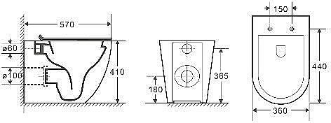 Унитаз приставной WeltWasser MERZBACH 002 GL-WT белый глянец купить в интернет-магазине Sanbest