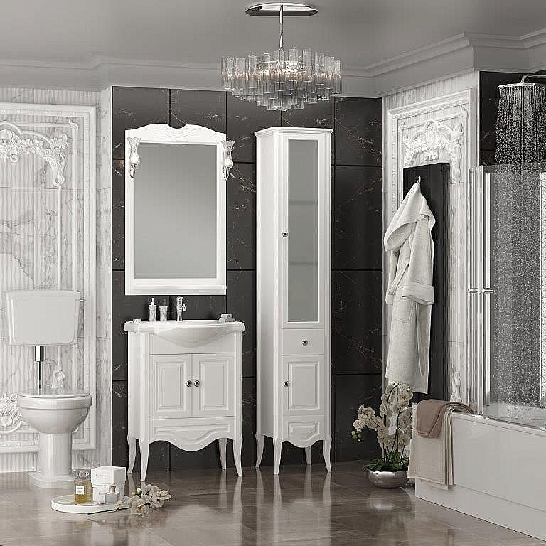 Тумба с раковиной Опадирис Брунелла 65 белая матовая для ванной в интернет-магазине Sanbest