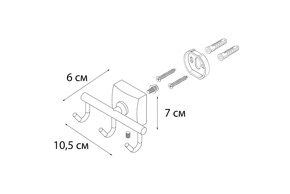 Крючок FIXSEN KVADRO FX-61305C купить в интернет-магазине сантехники Sanbest