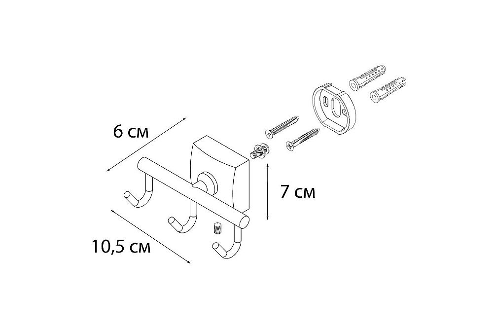Крючок FIXSEN KVADRO FX-61305C купить в интернет-магазине сантехники Sanbest