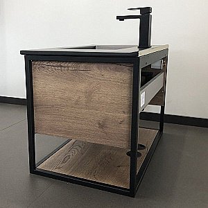 Тумба с раковиной Comforty Бонн 00-00001936 75 дуб темный для ванной в интернет-магазине Sanbest