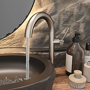 Смеситель для раковины Elghansa RADIANT XQ 16H3781-Gun оружейная сталь матовая купить в интернет-магазине сантехники Sanbest