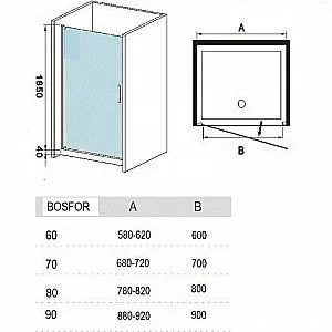 Душевая дверь River Bosfor 60 купить в интернет-магазине Sanbest