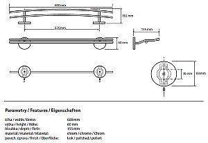 Полотенцедержатель двойной Bemeta Alfa 102410052 купить в интернет-магазине сантехники Sanbest