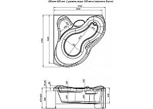 Ванна Aquanet Bellona 165 с г/м Relax с к/с купить в интернет-магазине Sanbest