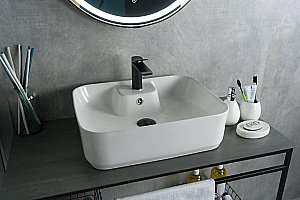 Раковина накладная Gid Geometrico 52 N9445 51155 белая купить в интернет-магазине Sanbest